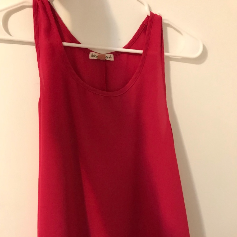 Pink chiffon tank top